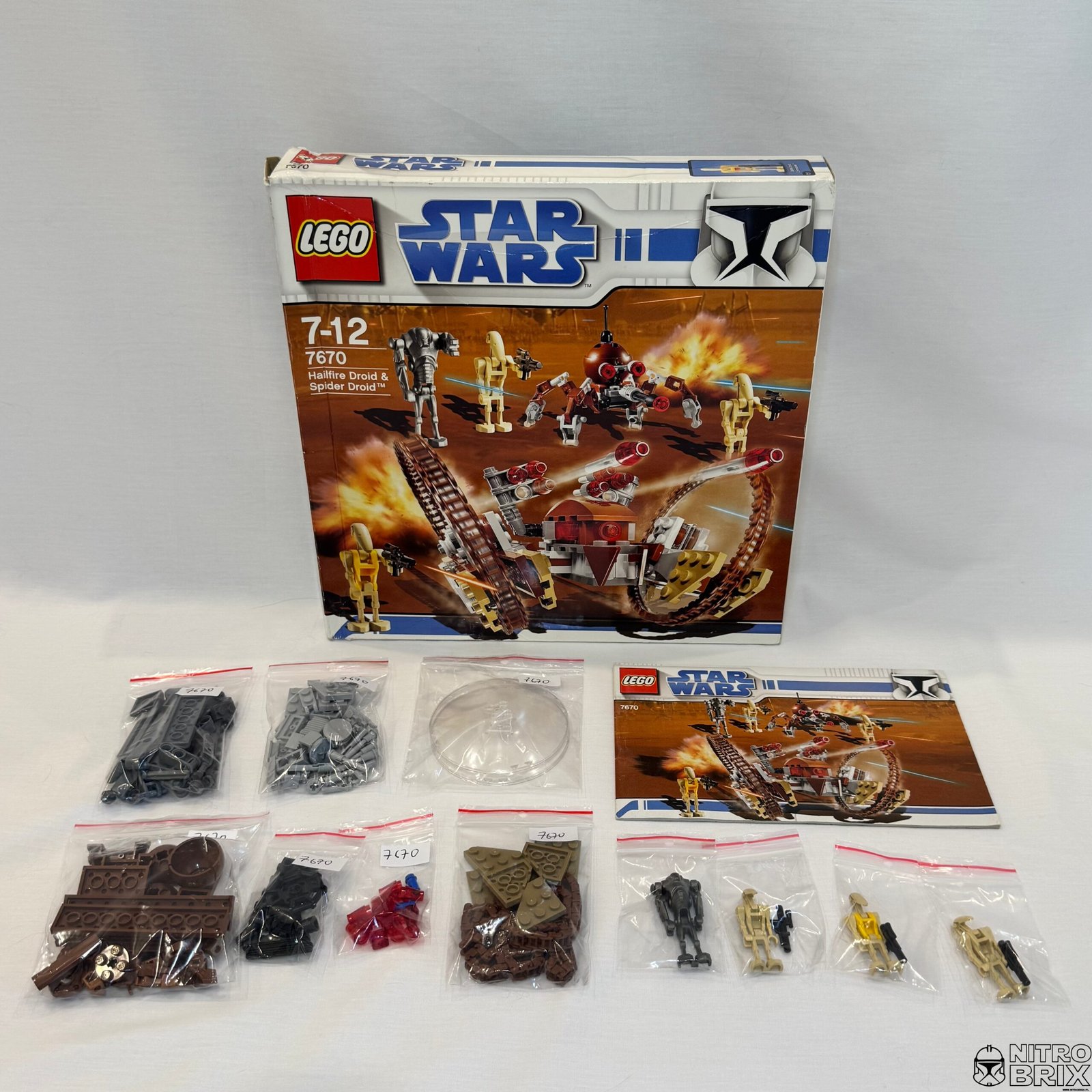 LEGO Star Wars 7670 Hailfire Droid & Spider Droid (Clone Wars White Box)